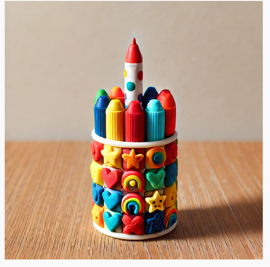 pots a crayon stylo 3d